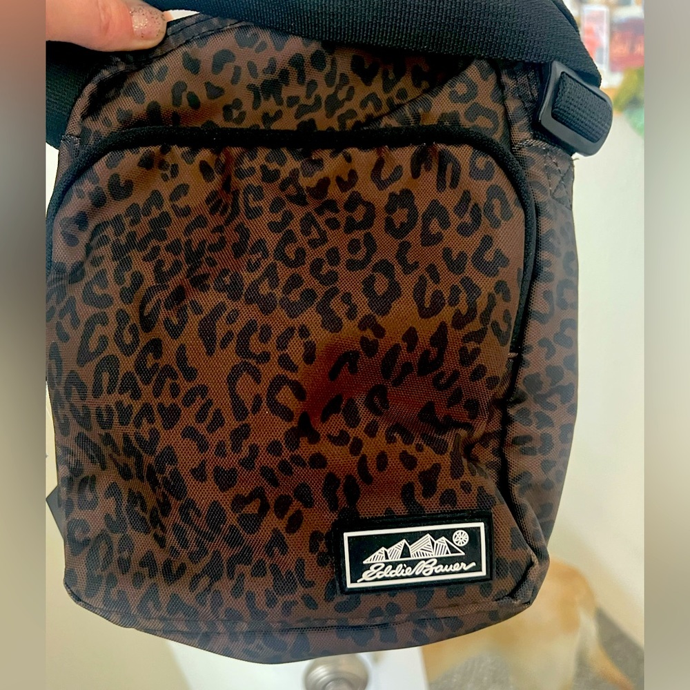 Animal print Eddie Bauer crossbody bag.